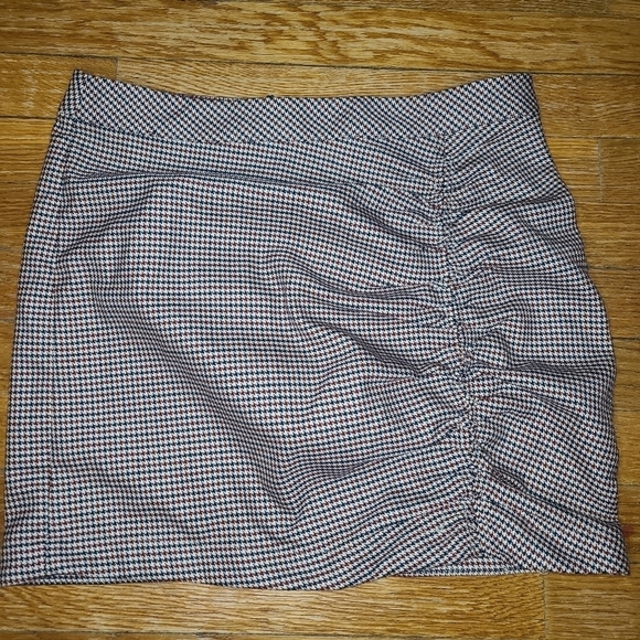 Free People Only Forever Houndstooth Ruched Mini Skirt - Picture 3 of 8